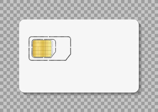 Icon Simcard Mobile Phone 微模与芯片的身份 在透明的背景下孤立的白色模型 Icon Phone 用于无线连接的微晶片 — 图库矢量图片