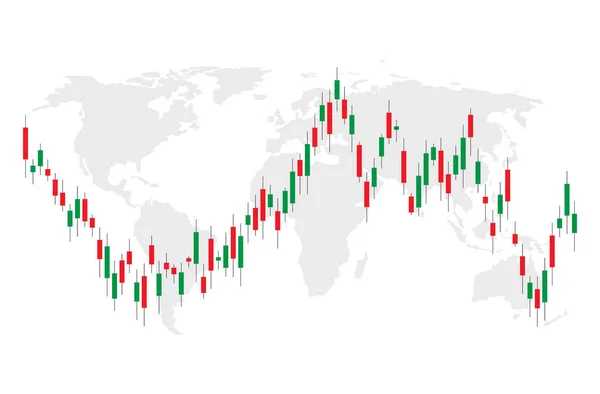 Trade Stock Chart Forex Candles Graph Financial Market Stock Trade — Stock Vector