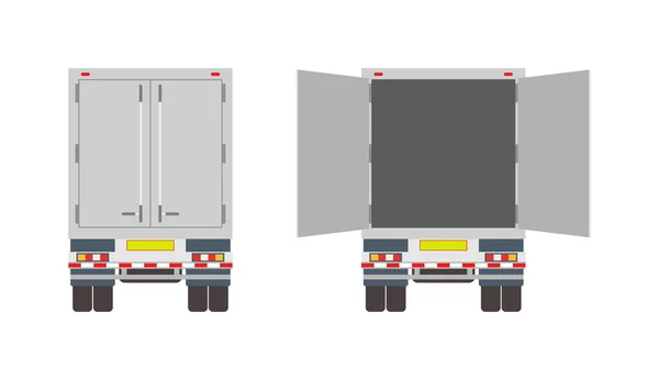 Camion Arrière Van Pour Livraison Camion Avec Conteneur Pour Fret — Image vectorielle