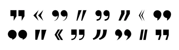 Позначка Лапки Іконки Цитати Мови Comma Символ Пунктуації Блокування Тексту — стоковий вектор