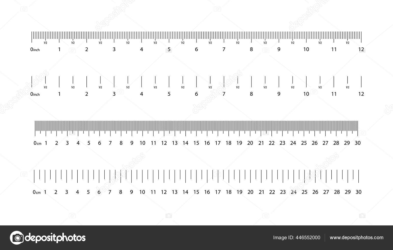 kapillærer Forbedring skandale Ruler Inch Measure Scale Centimeter Millimeter Inches Meter Tape Metric  Stock Vector by ©Wise_ant 446552000