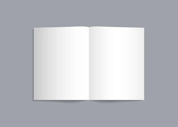 用折叠纸装饰小册子 空白模仿小册子 菜单和传单 杂志的白皮书 A4模仿传单 在灰色背景下隔离的双小册子模板 — 图库矢量图片
