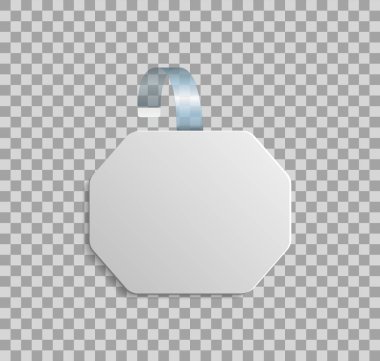 Wobbler modeli. Dangler süpermarkette fiyatla sallanıyor. Raflar için pankart. Satılık etiket tasarımı. Reklam için öndeki kağıt boş şablon. İndirim için kare yaltakçılar. Vektör.