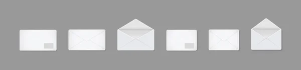 Lettre Maquette Enveloppe Papier Pour Lettre Modèle Blanc Vue Avant — Image vectorielle