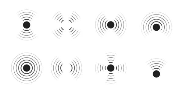 Wave Sonar Radar Signal Icon Pulse Concentric Sound Circle High — Stock Vector