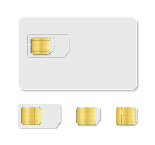 Sim Karte Für Handy Mit Chip Simcard Für Die Identität — Stockvektor