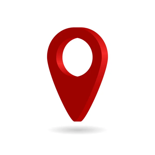 3D针的地图 地点的图标 3D指针在地图上的位置 白色背景上孤立的Gps迹象 地理定位和地标符号 旅行时的红色标记 — 图库矢量图片
