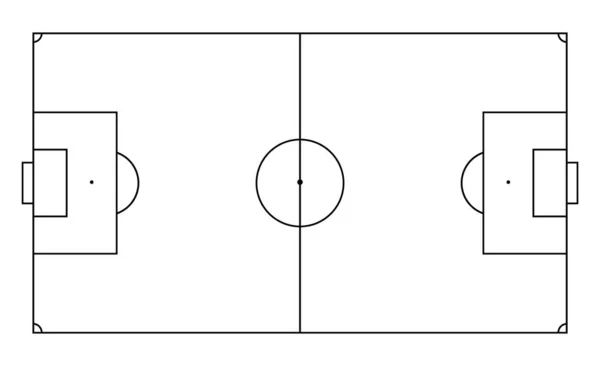 Terrain Football Ligne Terrain Football Cour Aux Contours Noirs Stade — Image vectorielle