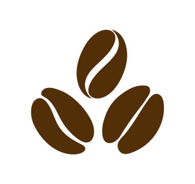 Kahve çekirdeği ikonu. Tohum için logo ya da kafe için kahve tanesi. Siyah espresso, Arabika, kapuçino ve latte. Beyaz arka planda izole edilmiş kafein sembolü. Logotype tasarımı için siluet. Vektör.