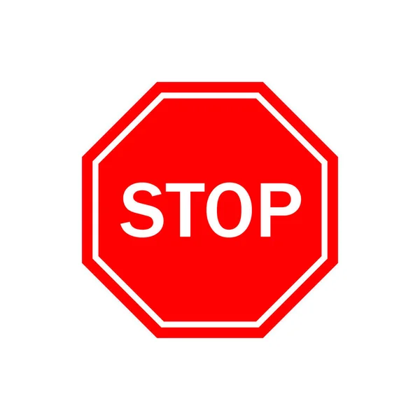 Stop Tábla Álljon Meg Forgalom Előtt Vörös Nyolcszög Útra Utcára — Stock Vector