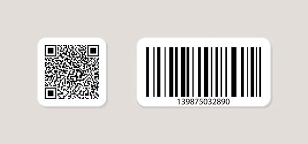 Código Ícone Código Barras Qrcode Para Digitalização Etiqueta Para Preço — Vetor de Stock