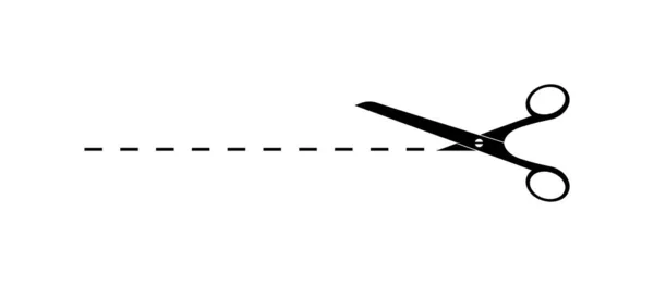 Scissor Cut Coupon Icon Mark Scissors Line Cut Paper Symbol — Stock Vector
