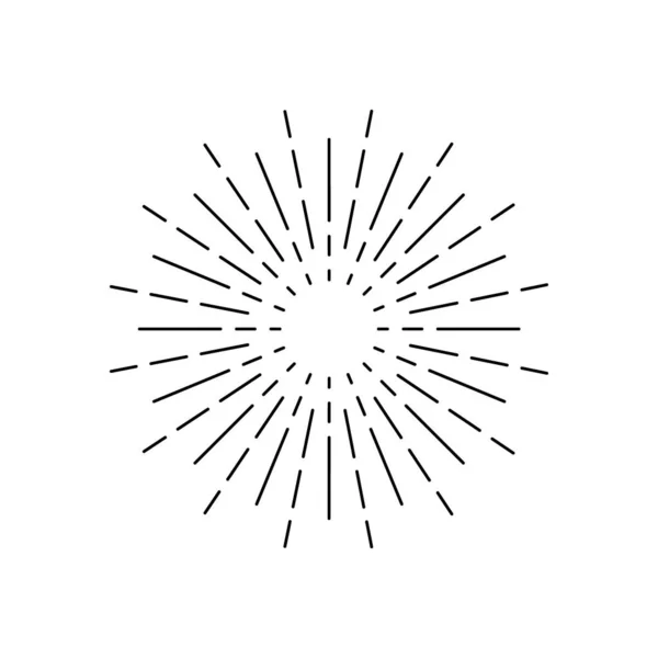 Icona Sunburst Cerchio Con Linee Sole Scoppiare Scintille Raggi Stelle — Vettoriale Stock