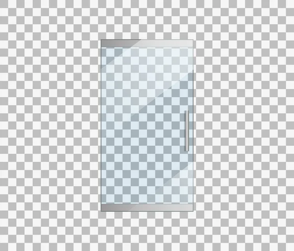玻璃门玻璃办公室的入口 门与门把手为商店 商店的大门在前面看 商场的窗户在透明的背景下被清晰 封闭的外部隔离的模拟 — 图库矢量图片
