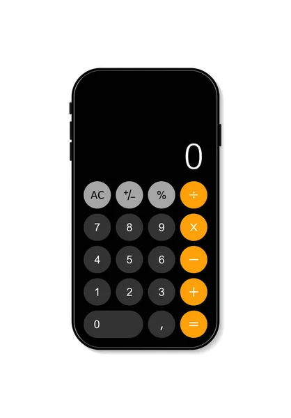 Kalkulator Smartfonie Aplikacja Obliczania Interfejsem Telefonie Komórkowym Numer Kalkulatorze Oprogramowanie — Wektor stockowy