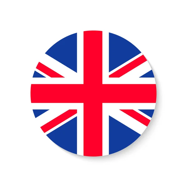 Flaga Okrągły Jack Związku Brytyjska Ikona Koło Anglii Lub Wielkiej — Wektor stockowy