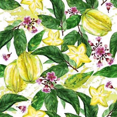 Sulu Boya Dikişsiz desen - Carambola