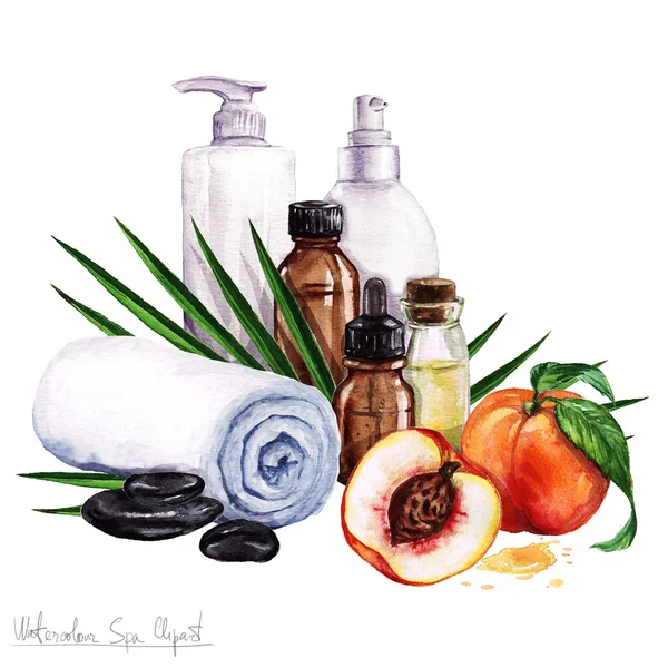 Clipart SPA aquarela - Coleção de produtos e elementos de SPA e beleza — Fotografia de Stock