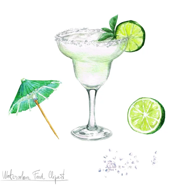 Watercolor Food Clipart - Margarita — Stock Photo, Image