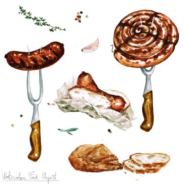 Suluboya gıda Clipart - sosis