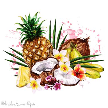 Suluboya yaz Clipart - tropikal meyve