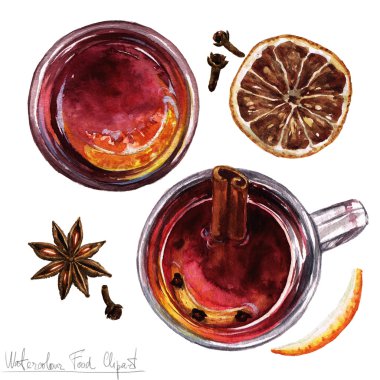 Suluboya gıda Clipart - Mulled şarap