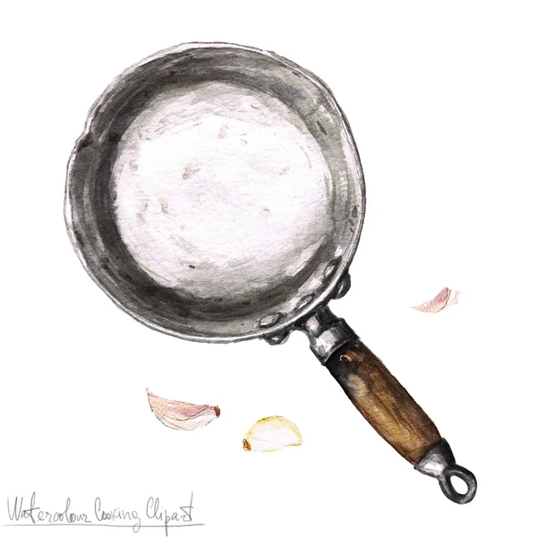 Clipart akvarel nádobí - hrnec — Stock fotografie