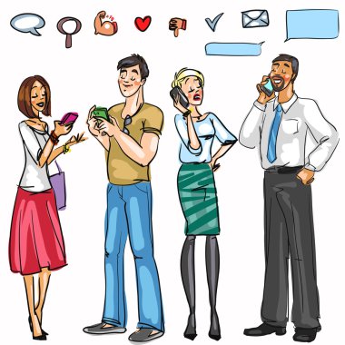 İnsanlar telefonlarıyla