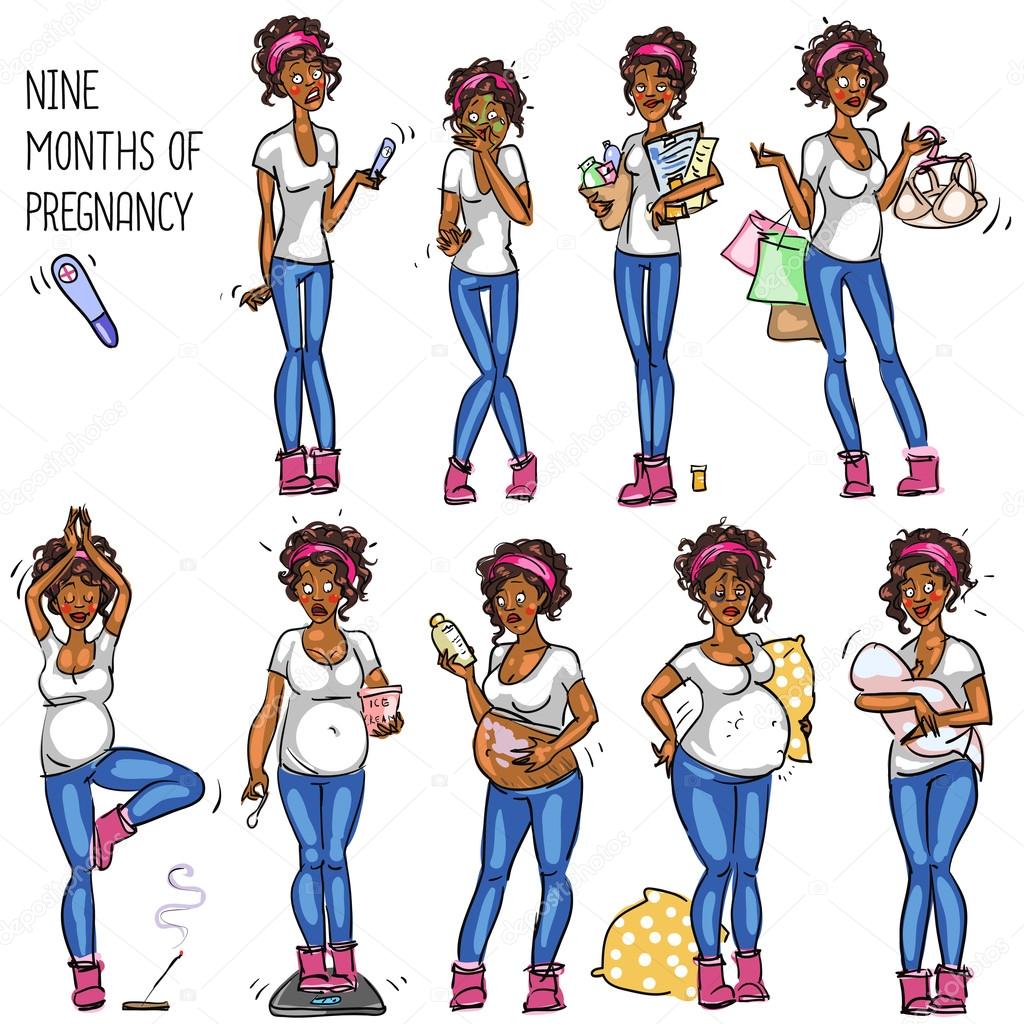 Nine Months of Pregnancy Stock Vector Image by ©nataliahubbert #80673710 Nine Months of Pregnancy Stock Vector Image by ©nataliahubbert #80673710