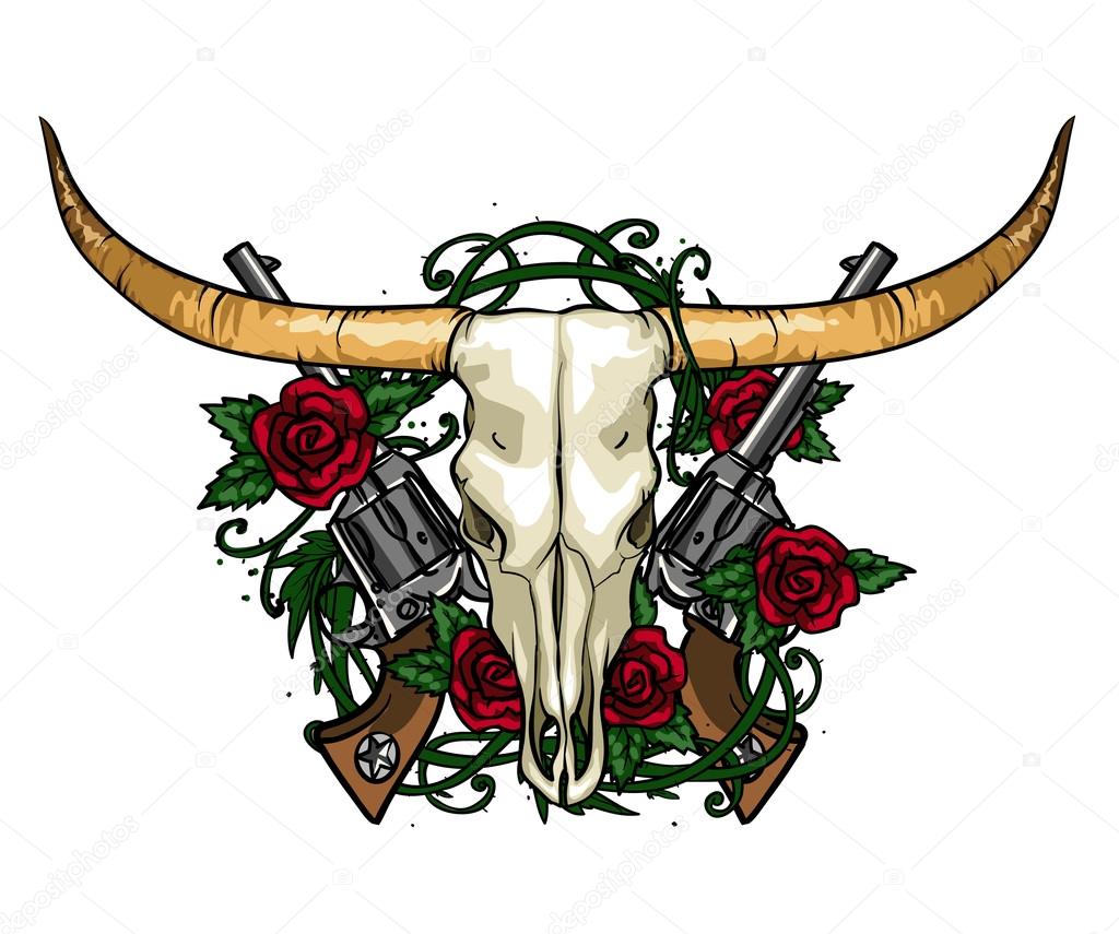 Skull and Roses label design.