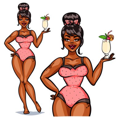 güzel iğne ile kokteyl kız