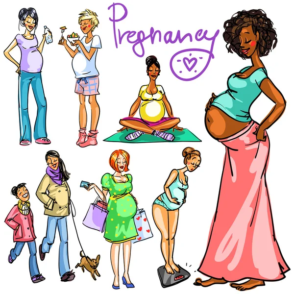 Coleta de mulheres grávidas — Vetor de Stock
