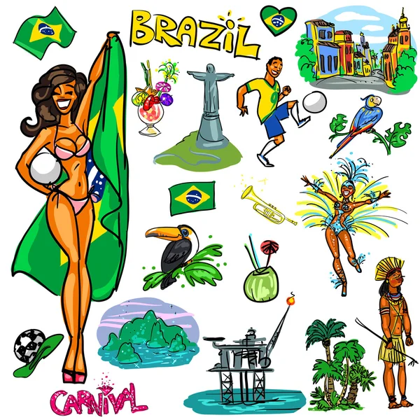 Travelling attractions - Brazil — Stock Vector