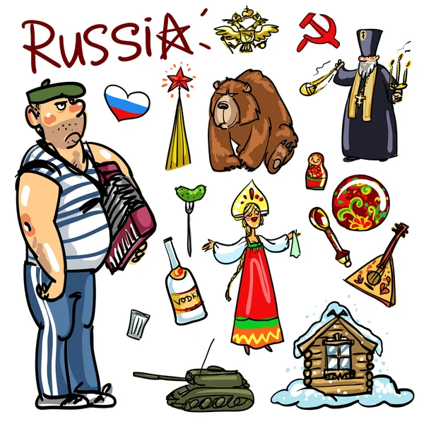 Atrações itinerantes - Rússia — Vetor de Stock