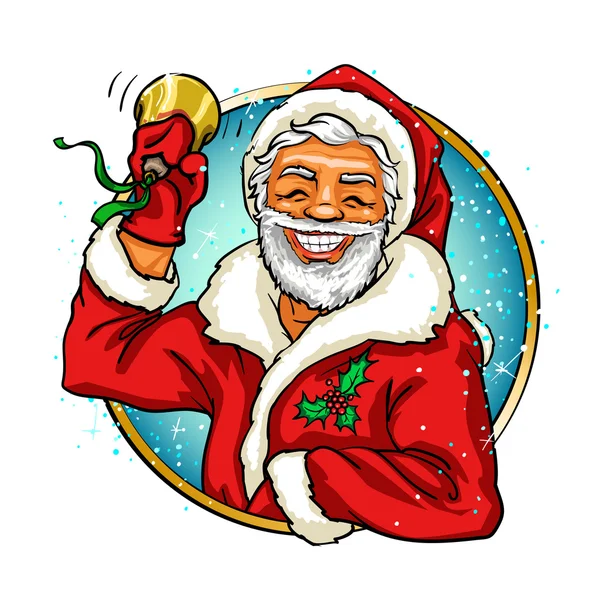 Étiquette de Noël avec Père Noël — Image vectorielle