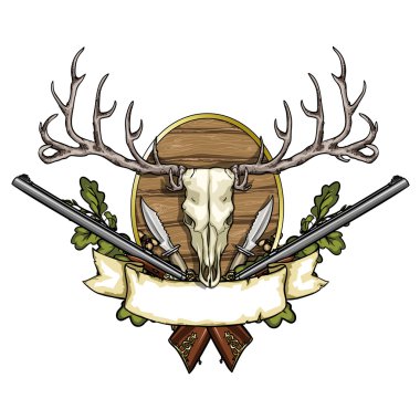 Hunting label clipart
