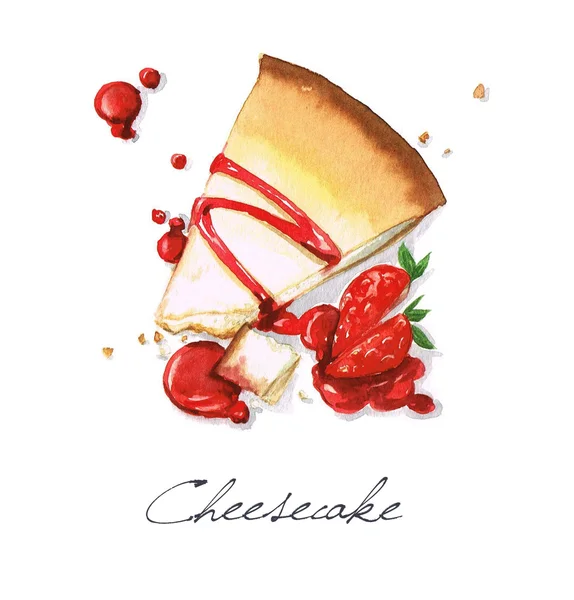 Cheesecake - Watercolor Food Collection — Stock Photo, Image