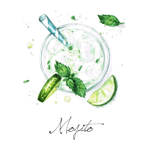 Mojito - aquarel voedsel collectie — Stockfoto