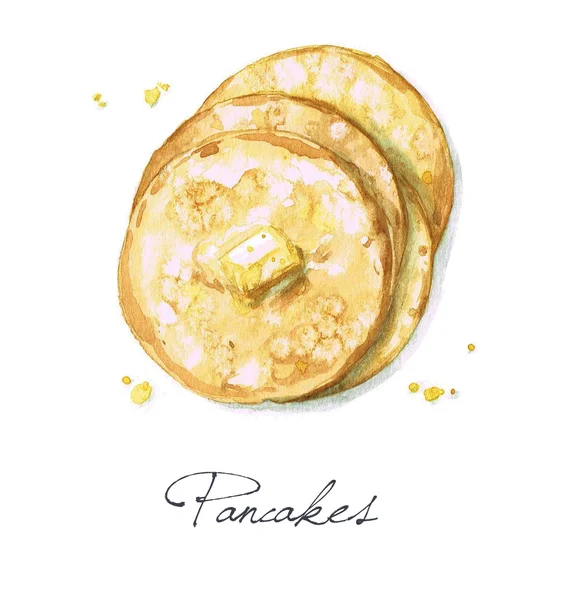 Pancakes - Watercolor Food Collection — Stock Photo, Image