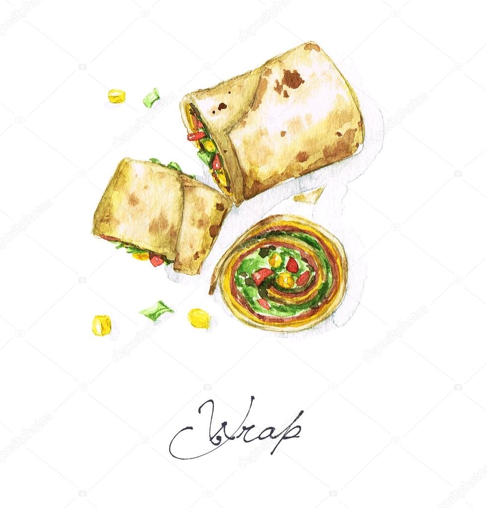 Wrap - Watercolor Food Collection