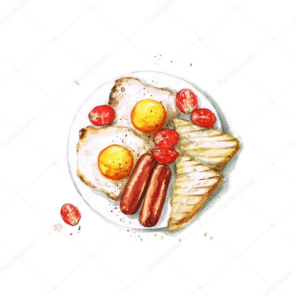 Breakfast - Watercolor Food Collection