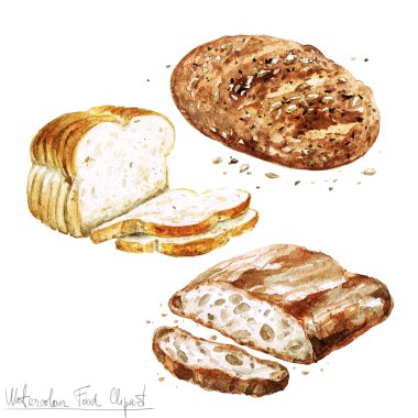 Suluboya gıda Clipart - pişirme. İzole