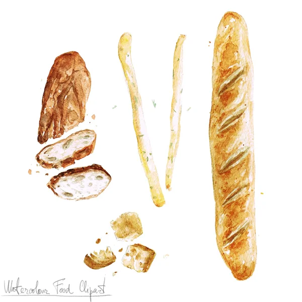 Aquarell Lebensmittel Clipart - Backen. isoliert — Stockfoto