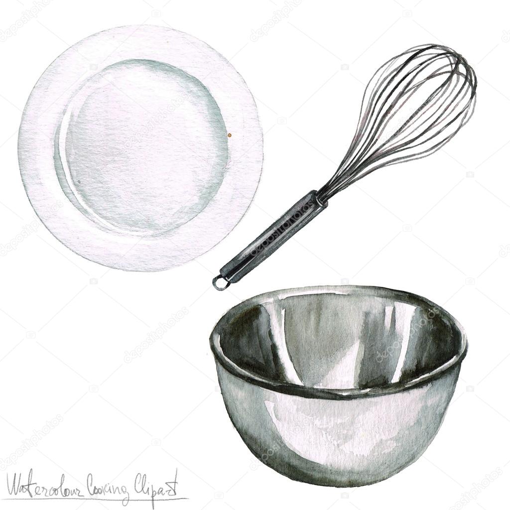 Watercolor Cooking Clipart - Kitchenware