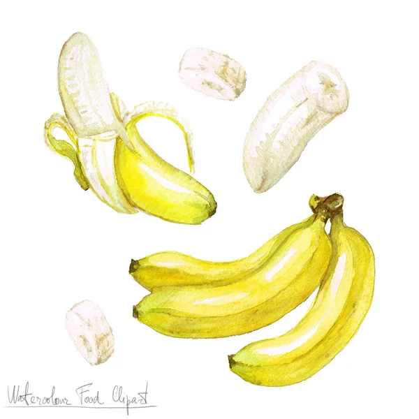 Акварель пищевой Clipart - банан — стоковое фото