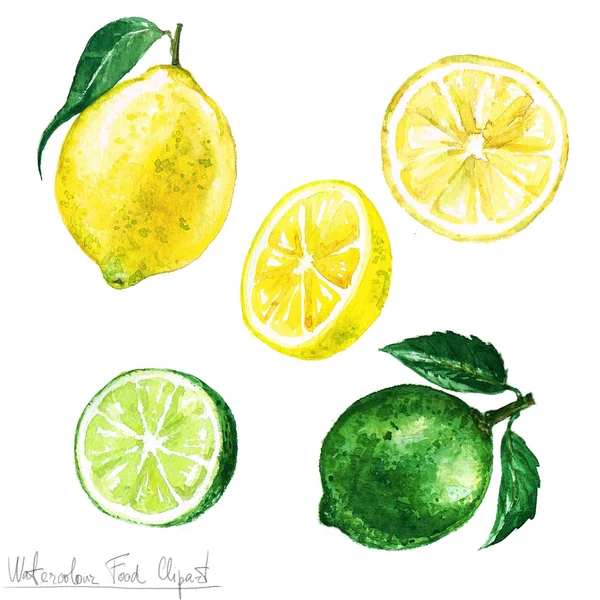 Suluboya gıda Clipart - limon ve kireç