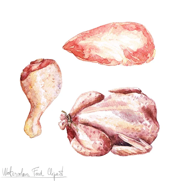 Akvarell élelmiszer Clipart - hús — Stock Fotó