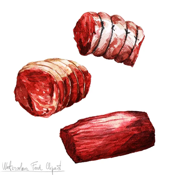 Clipart de alimentos acuarela - Carne — Foto de Stock