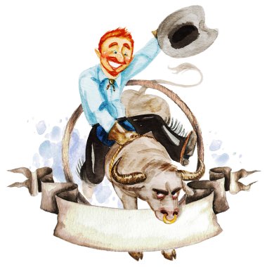 Rodeo suluboya etiket metin için yer ile