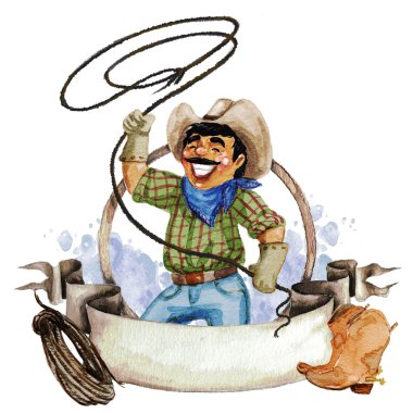 Rodeo suluboya etiket metin için yer ile
